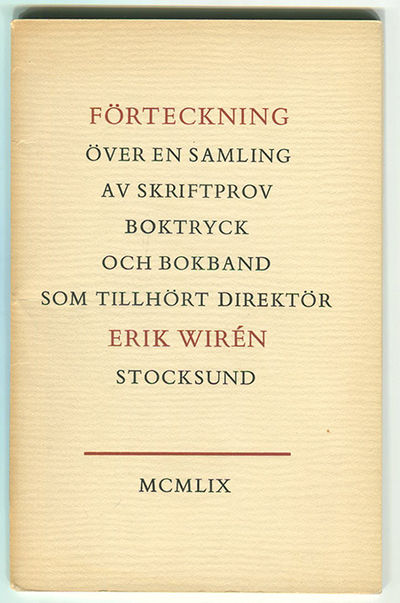 Förteckning över en samling av skriftprov,…