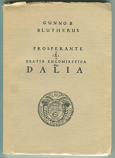 Oratio encomiastica de Dalia. [=omslagstitel].