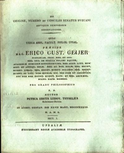 De origine, numero et conciliis senatus Svecani…
