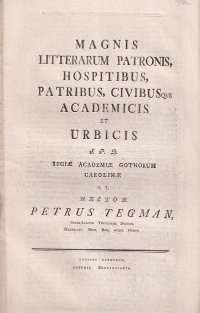 Magnis litterarum patronis, hospitibus, patribus,…