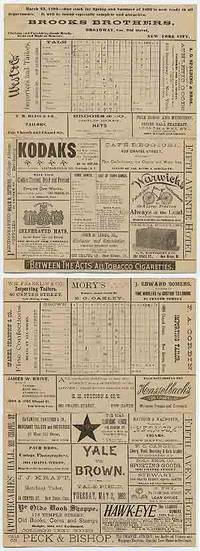 Yale vs. Brown Tuesday, May 2, 1893