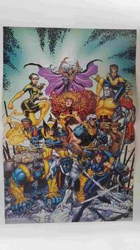 cover of Poster doble: Capitan America - The X-Men (Arthur Adams). Proviene de Marvel Poster Magazine vol 1 num 1, August 2001