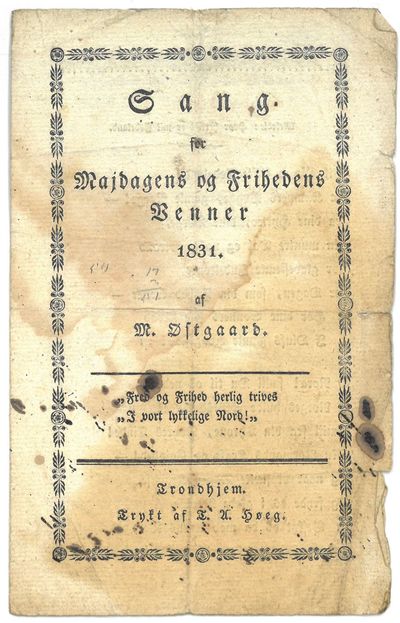 Sang for Majdagens og Frihedens Venner 1831.