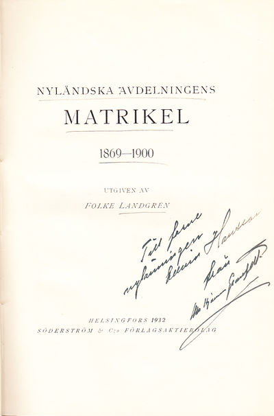 Nyländska avdelningens matrikel 1869-1900.