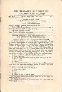 The Nebraska and Midwest Genealogical Record Vol. XVIII, No. 2, April 1940
