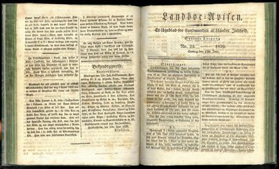 Landboe-Avisen. Et Ugeblad for Landmanden, af blandet Indhold. Syvende Aargang. 1839. (photo 2)
