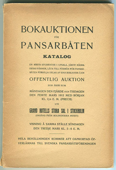 Bokauktionen för pansarbåten, katalog. En krets…