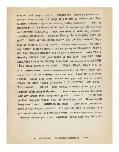 Catalogue Number 15, 1992
