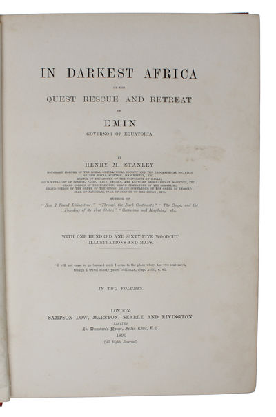 In Darkest Africa or the Quest Rescue and Retreat of Emin Governor of Equatoria. 2 Vols. (6 parts (6 Divisions)). (photo 2)
