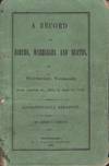 A Record of Births, Marriages and Deaths, in Worcester, Vermont From October 21, 1813, to June 18, 1858. Alphabetically Arranged