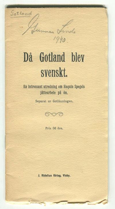 Då Gotland blev svenskt. En intressant utredning…