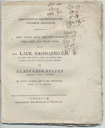 Fragmentum Hermesianactis suethice redditum.…