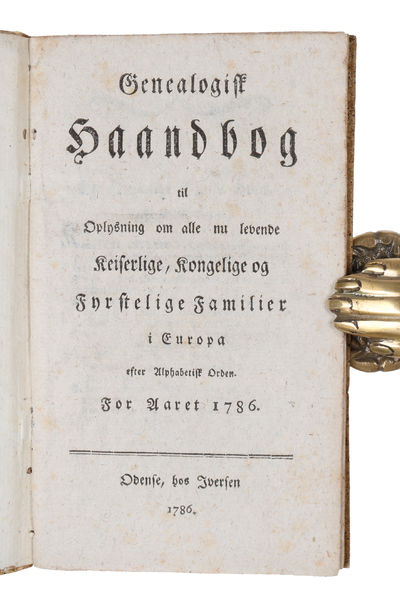 Genealogisk Haandbog til Oplysning om alle nu levende keiserlige, kongelige og fyrstelige Familier i Europa efter alphabetisk Orden. for Aaret 1786. (photo 3)