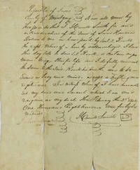 Autograph receipt, bill of sale for a slave, signed “Harrold Smith,” also with the “scrawl which I use and recognise as my seal,” witnessed “John Rourk”