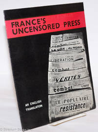 cover of France's Uncensored Press: An English Translation