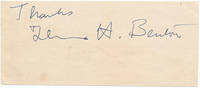 Signature and Inscription by Thomas Hart (1899-1975) BENTON - Signed - from Main Street Fine Books & Manuscripts, ABAA (SKU: 44445)