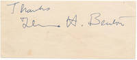 Signature and Inscription by BENTON, Thomas Hart (1899-1975)