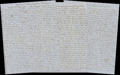 Sixteen Letters to John Hall Watson from Spring 1851, Describing Financial “bamboozl[ing]” by the Prominent Saunders Family of Lawrence, the “free soil stork rising”, and Business and Family Matters