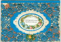Vibrant Blue Lace Valentine with Wafers and Applied Center Verse, "Hark! Cupid Calls.