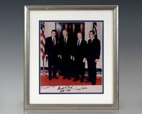 Photograph of Presidents Ronald Reagan, Gerald Ford, Jimmy Carter and Richard Nixon.