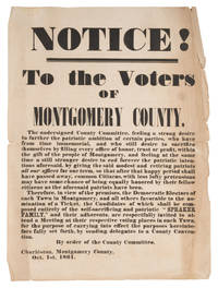 Notice! To the Voters of Montgomery County, 1861 Broadside..
