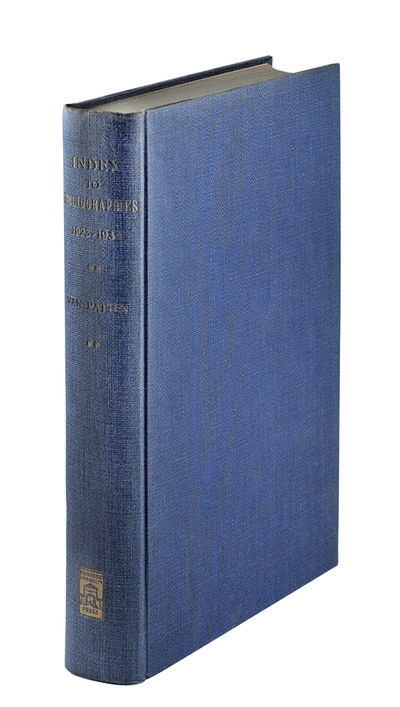 An Index to Bibliographies and Bibliographical Contributions Relating to the Work of American and British Authors 1923-1932