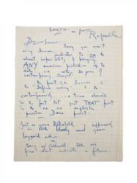 image of Autograph letter signed to Robert Lowry, Rapallo, postmarked 17 October 1939