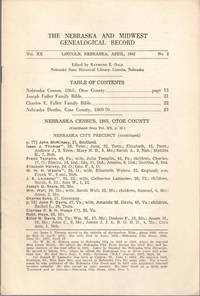 The Nebraska and Midwest Genealogical Record Vol. XX, No. 2, April 1942