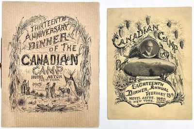 Two (2) menus for the Canadian Camp Annual Dinners Hotel Astor, New York, 1915 and 1920
