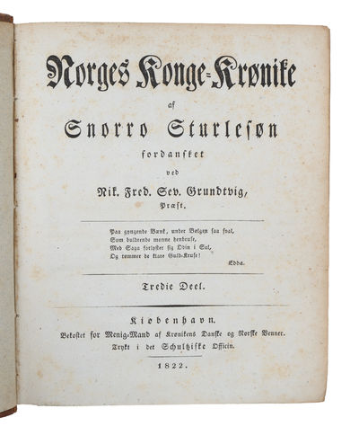 Norges Konge=Krønike. Fordansket ved Nik. Fred. Sev. Grundtvig. 1.-3. deel. (photo 2)