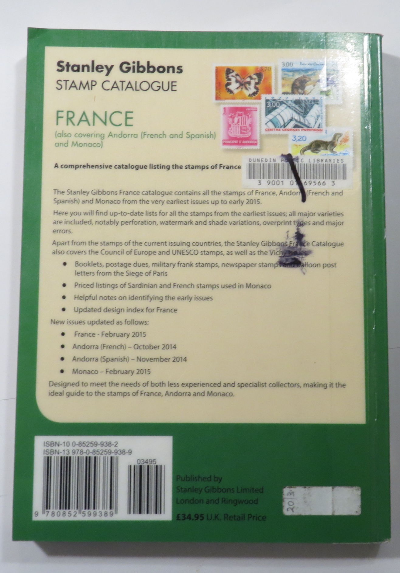 Stanley Gibbons Stamp Catalogue France (also covering Andorra and