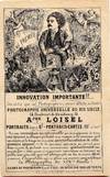 Broadside. Advertising Photography, 1860's Paris