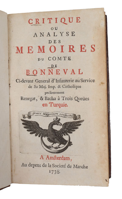 Critique ou analyse des Memoires du Compte de Bonneval. (photo 2)