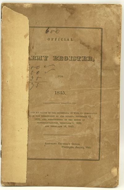 OFFICIAL ARMY REGISTER, FOR 1845