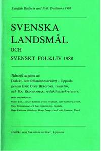 Svenska landsmål och svenskt folkliv 1988.…