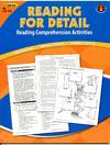Reading Comprehension Book, Reading for Detail, Reading Levels 3.5-5.0