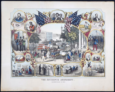 Vibrant Print of Fifteenth Amendment Celebrations