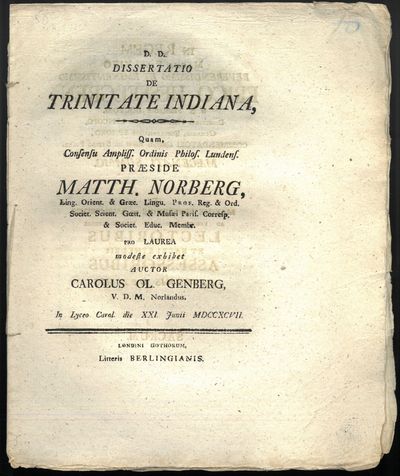 Dissertatio de Trinitate Indiana.