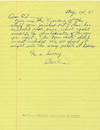 Original Cartoon Art. Carl Barks Autograph Letter Signed, on yellow lined paper rubber stamped "Carl Barks' UNCLE SCROOGE McDUCK," 4to, n.p., Aug. 14, 1981