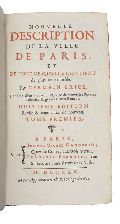 Nouvelle description de la ville de Paris et de tout ce qu’elle contient de plus remarquable. 4 vols. - [THE MOST POPULAR TRAVEL GUIDE TO PARIS] (photo 2)