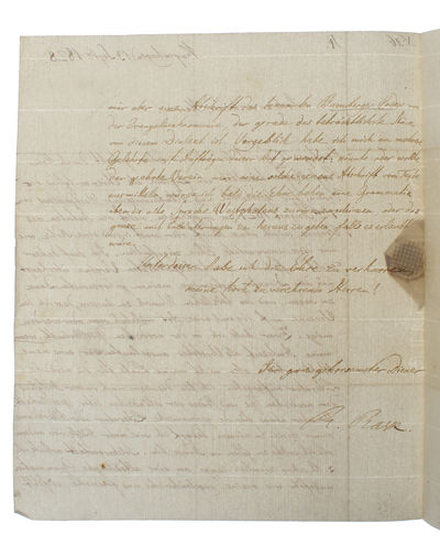 Original handwritten and signed letter for "Hochzuverehrende Herren!" (= Verein für Geschichte und Alterthumskunde Westphalens). - [ORIGINAL LETTER FROM THE MASTER OF PHILOLOGERS] (photo 2)