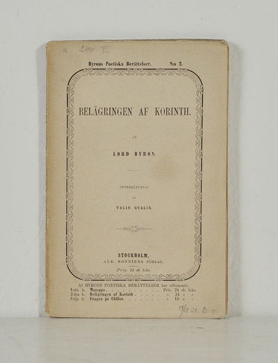 Belägringen af Korinth af lord Byron.…
