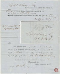 Invoice-sent via Boyd's City Express-for property rental to support the Sailors' Snug Harbor, one of the first… by Joseph Greenleaf to Caleb Swan - 1857 - from Read 'Em Again Books & Paper (SKU: 009393)