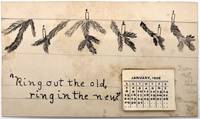 New Year's Greeting Card Handmade by Child with 1905 Calendar