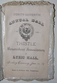 [Victorian Dance Card] Forty-Seventh Annual Ball of the Thistle Benevolent Association at Lyric Hall, Friday Evening, Jan. 10, '79; Music by Professor Wm. Robertson
