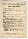 [Broadside]: Supplement to Morgans' British Trade Journal. March 2nd, 1868. Important Notice