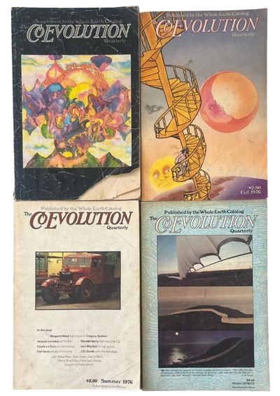 CoEvolution Quarterly Covering Solar Energy, Genetic Toxicity, Ocean Arks, Sausalito Houseboats, Mars Biology, and Network Culture, Archive of 13 issues, 1974-1979