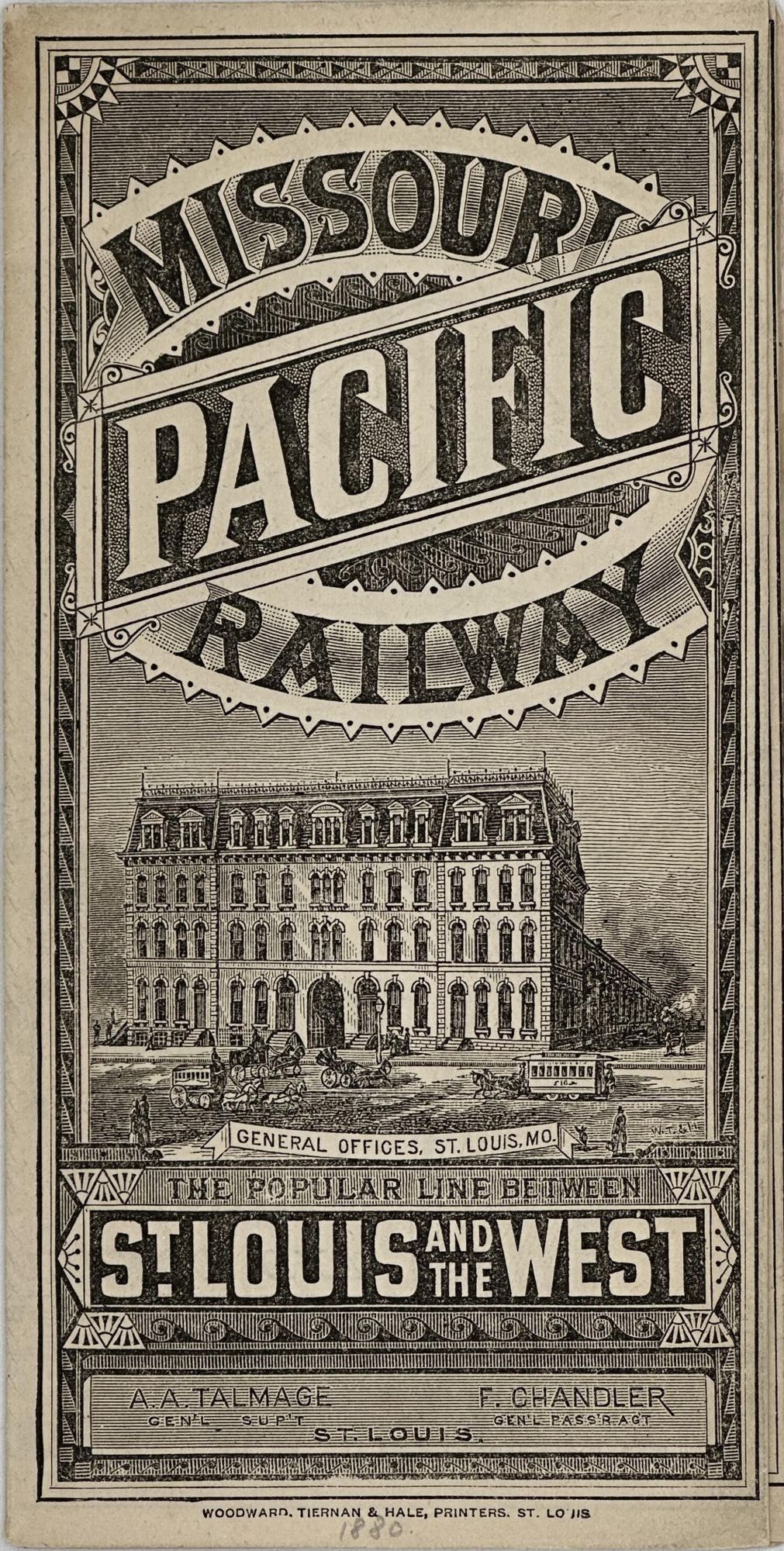 MISSOURI PACIFIC RAILWAY. THE POPULAR LINE BETWEEN