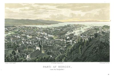 Parti af Bergen, (seet fra Flöifjeldet).