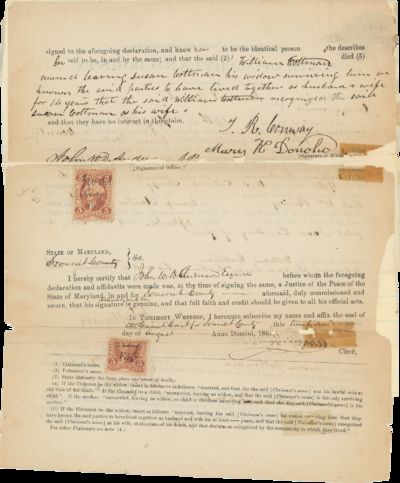 Three 1865 Documents Certifying the Death of Private William Cottman of the 9th U.S. Colored Troops